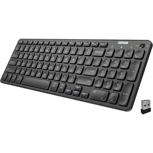 Arteck 2.4G Wireless Keyboard Ultra Slim Full Size Keyboard with Numeric Keypad and Media key for Computer/Desktop/PC/Laptop/Surface/Smart TV