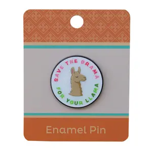 Save the Drama For Your Llama Glitter Pin With Magnet