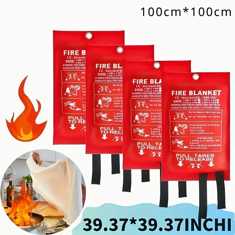 Premium Fireproof Emergency Blanket Flame Retardant, Heat Resistant, Durable Essential Safety Tool for Home, Kitchen, School, BBQ, Car, Office, Warehouse, and Outdoor Activities