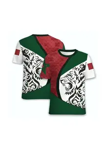 Men's Soccer Training Jersey, Morocco Style, Round Neck Short Sleeve, Outdoor Activity Casual Wear Team Sports