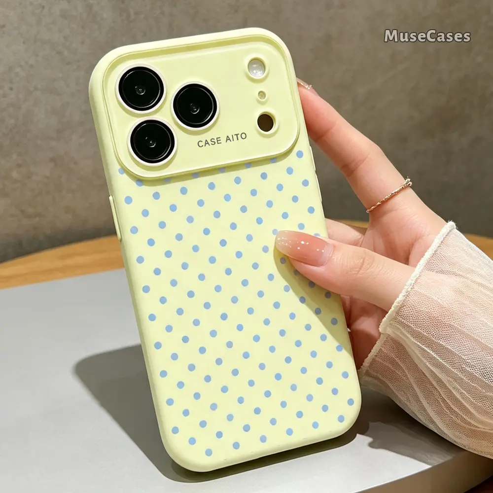 Blue Dot Lemon Phone Case for iPhone 17 16 15 14 13 12 11 Pro Max Plus Air, Glossy TPU Protective Cover SCFYG260729004-1