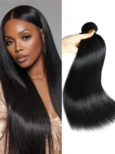3PCS A4-ST Natural Black Straight Human Hair Bundles, Brazilian Hair Weave