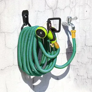 1pc Heavy-duty outdoor garden hose holder, wall-mounted hose rack with 2 screws - space-saving design - for garden hose storage, garage organization, modern design, durable, patio user, simple storage, sturdy construction, home gardening