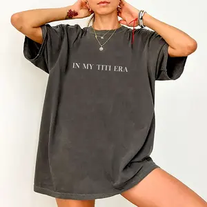 In My Titi Era Shirt, New Aunt Tee, Auntie Life Graphic Tee Women, Promoted To Aunt Shirt, Future Aunt Gifts, Auntie Shirt Women's Tops, Comfy Fabric Oversized Graphic Tee, Womenswear Cotton Fabric Relaxed Fit Chic Style
