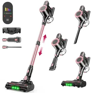 8-in-1 Self-Standing Stick Vacuum Cleaner | 45kPa & 500W for Pet Hair, Car, Floor & Carpets, 50Min Runtime, Handheld Cordless Vacuum for LED Display & HEPA Filter, Wall Mountable