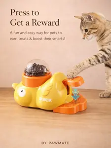 Interactive Dog & Cat Press-Down Treat Dispenser, Puzzle Feeder, Smart Feeding | Play and Entertainment for all pets with Mental Stimulations & Enrichment