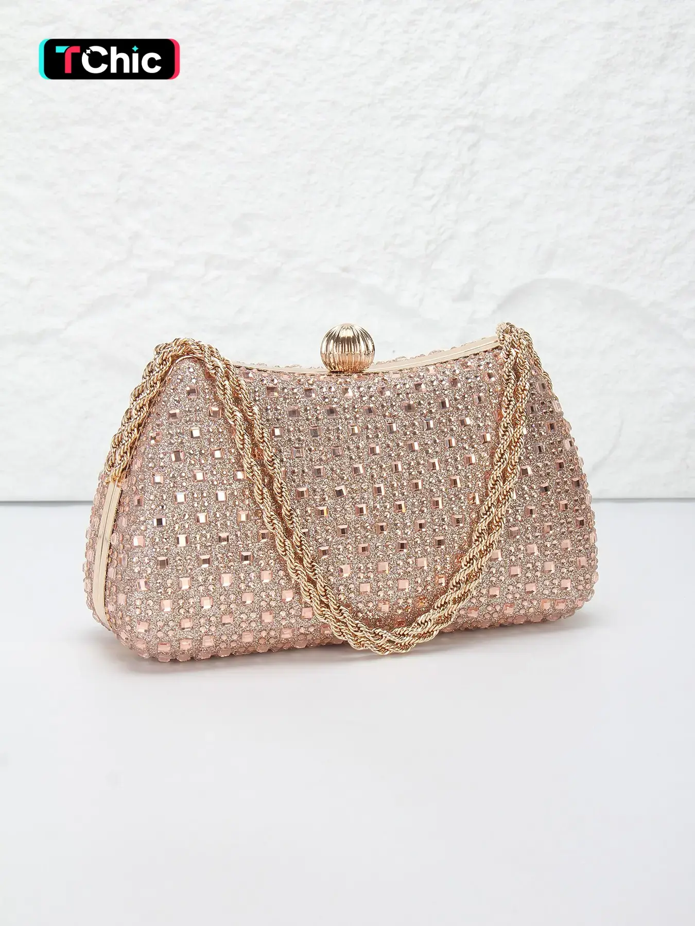 Shiny Rhinestone Women's Evening Bag, Evening Purse, Elegant Bags, Metal Short Chain Handbag, Crossbody Clutch, Bling Crossbody Bag, Perfect for Weddings, Parties, Graduations, Holidays