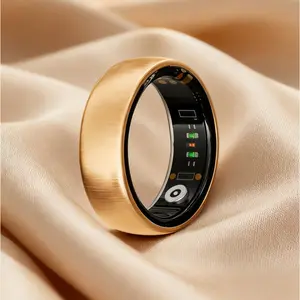 Smart Ring Fitness Sports Health Monitor Sleep Temperature Top Quality Long Battery Rose Gold Ring for Woman Ladies Watch with Built-in Headphones Mechanical Smartwatch Men