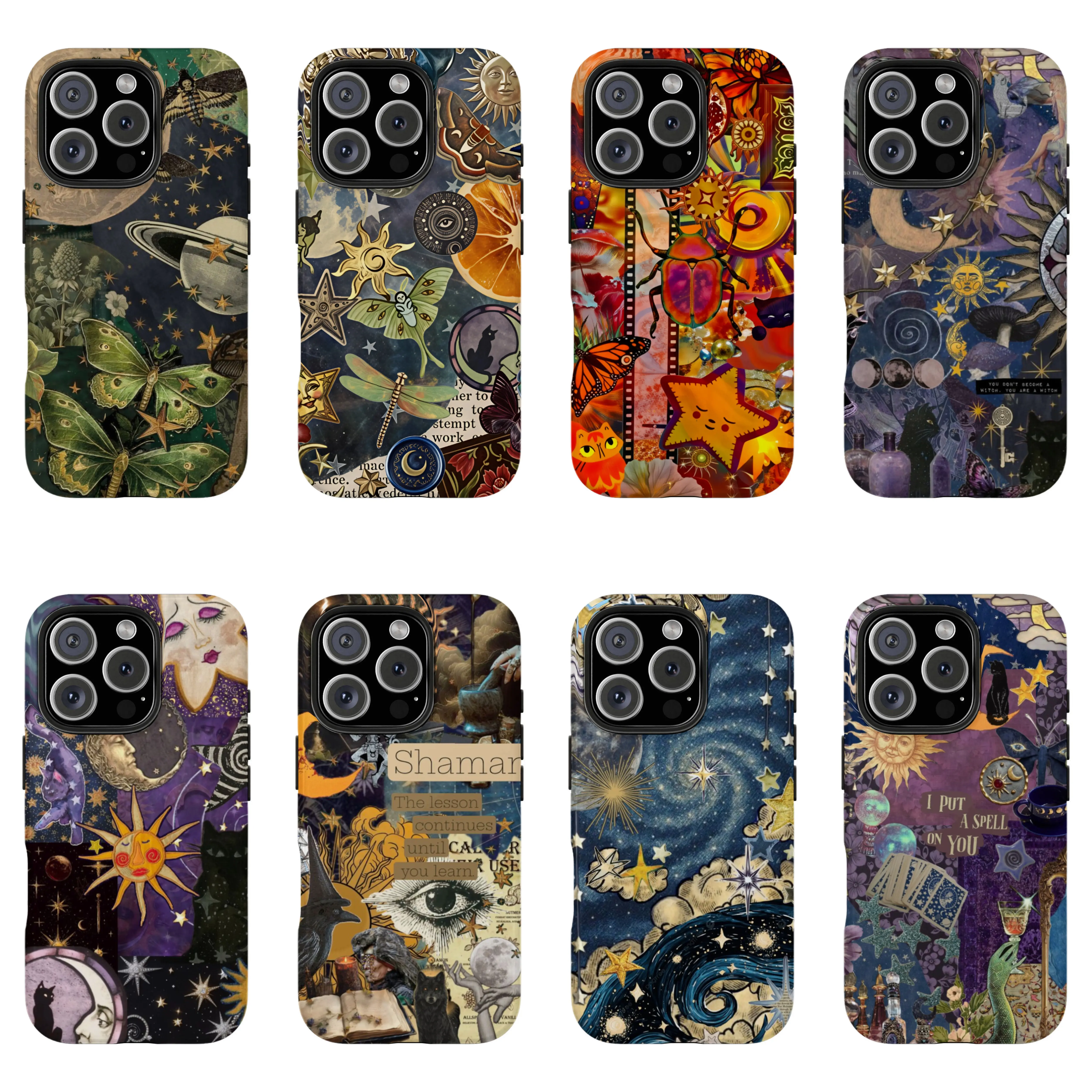 Vintage Whimsy Artistic Moodboard Tough Phone Case, Retro Whimsy Artistic Collage Phone Cases, Star Tough Phone Case, Aesthetic Cover, Abstract Funky Phonecover, Gift for her, Gift for him, retro, vintage Cases