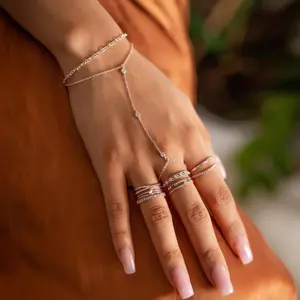 Dainty Hand Link Accessory Integrated Ring and Wrist Chain Elegant Hand Harness for Unique Boho Style
