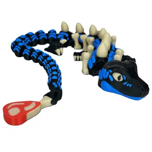 Articulated Dino Fidget – Flexible 3D Printed Sensory Piece – Bone Style Desk Item – Fun Collectible Gift