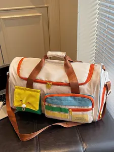 Dopamine Color Travel Bag, Multi-Pocket Portable Casual Sports Handbag, Outdoor Shoulder Bag for Gym and Outdoors