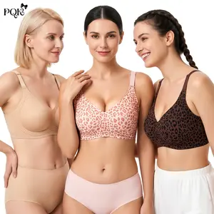 PQK 2 PCS/3 PCS Jelly wireless bra Comfortable Push Up Bras Wireless Seamless Full Coverage No Underwire Everyday Bras summervibes S-3XL soft