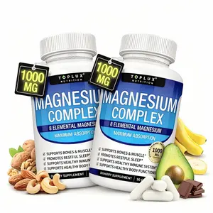Magnesium Complex 8 Forms 1000mg - Glycinate, Citrate, Malate, Taurate High Absorption Support Muscle Bone Immune Health 90 Capsules Natural Daily Dietary Supplement