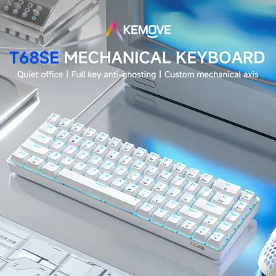 60% Compact 68 Key Gaming Keyboard DIERYA T68SE 60% Mechanical Keyboard ...