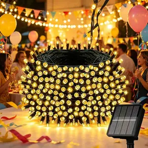 Outdoor Waterproof Solar String Lights | 39Ft 100 LED with 8 Modes, Ideal Decoration for Yard, Fence, Balcony, Party & Christmas Tree