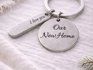 Custom Engraved Stainless Steel Keychain Personalized Name Date Quote Gift