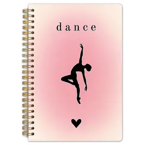 1 Dance Silhouette Theme - Coil Notebook, 5.5x8.3 inches, high-quality inner pages, gift for ballet enthusiasts, diary for dance classes, notebook for performance records, durable binding