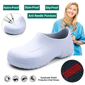 Doctor Nurse Medical Surgical Shoes Chef Shoes Men Women Non Slip Oil Water Resistant Round Toe Comfortable Work Shoes for Kitchen Garden Restaurant Service Black Clogs