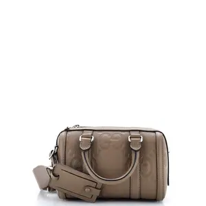Pre-owned GUCCI Leather Travel Bags Duffle Bag Jumbo GG Embossed Mini by Rebag