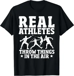 100% Cotton Shot Put And Discus Javelin Thrower Track And Field Throwing T-Shirt