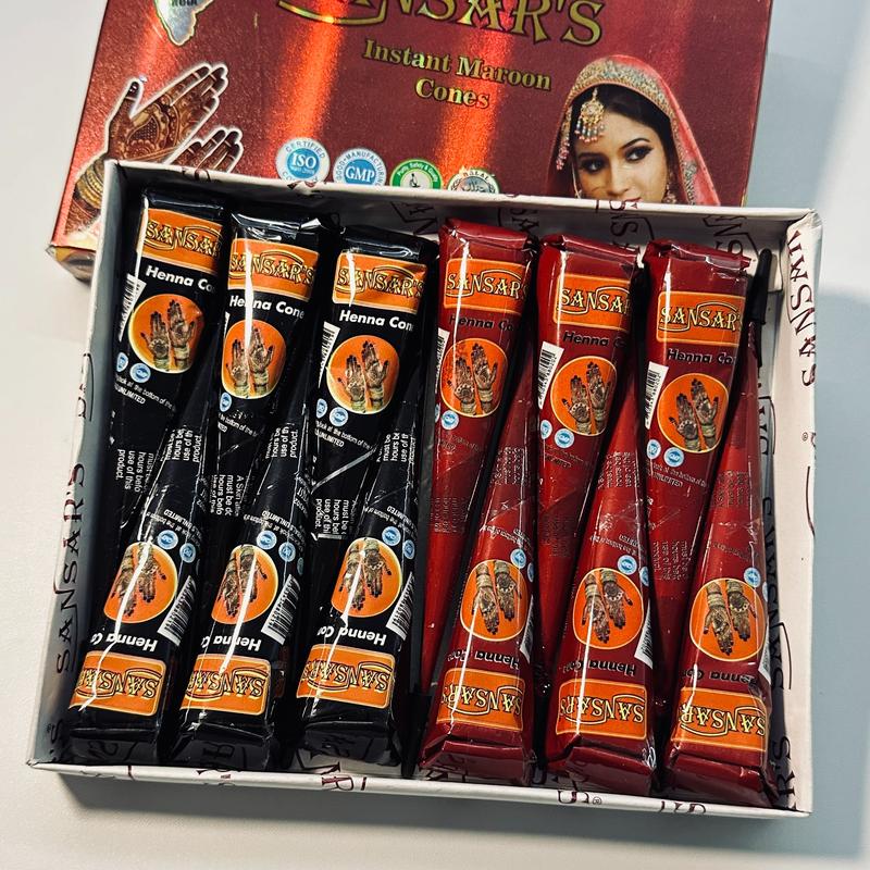 Henna Tattoo Kit(3 Cones,25g Each) Three templates are included