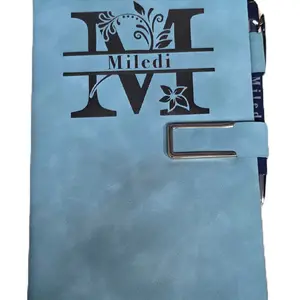 Personalized Laser Engraved Notebook with Name Initials - Office Stationery Gift for Desk Use