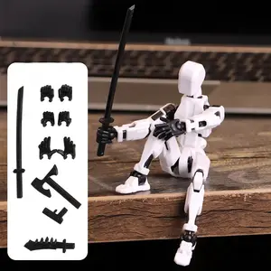 3D Printed Articulated Lucky Figurine, Third Generation Movable Joint Doll, Flexible Stress Relief Fidget Toy, Deformable Desktop Ornament, Perfect Kids Gift For Children's Day Party And Holiday Present