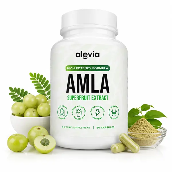 Organic Amla Capsules 1000mg, Indian Gooseberry Supplement, Organic Amla Powder for Antioxidant, Energy & Digestive Support, Ayurvedic Wellness Formula, Non-GMO, 60 Capsules
