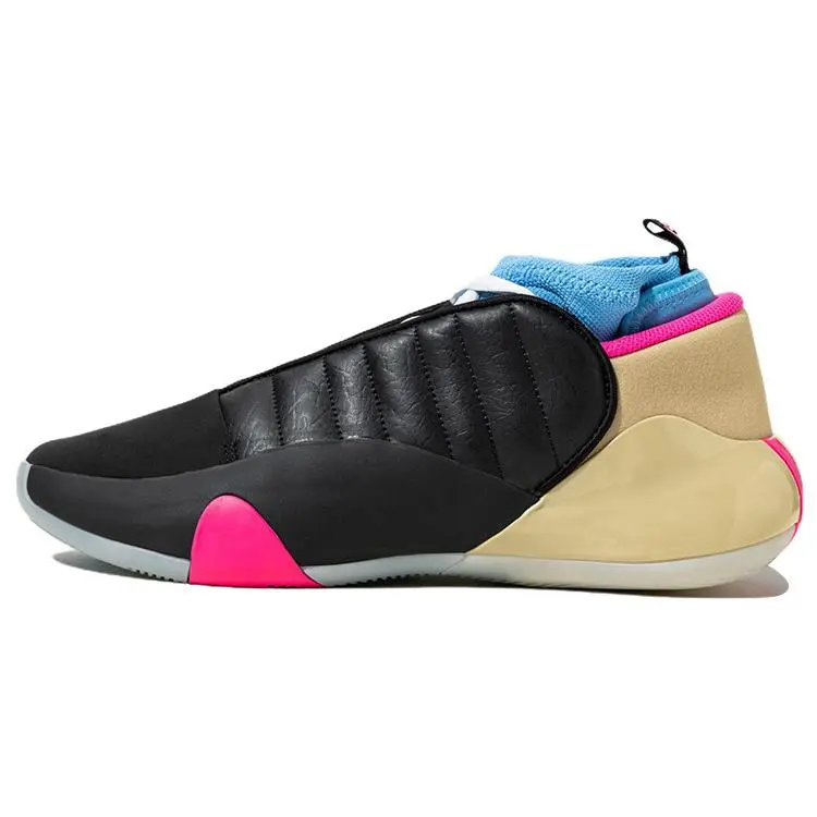 Adidas Harden Vol.7 Black Blue Pink Versatile Durable Non-slip Mid Top Basketball Shoes Unisex IG5334