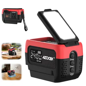 AZOCEK 240W Pure Sine Wave Portable Generator Compatible with Milwaukee 18V Battery, 140W USB-C PD 3.1 Laptop Fast Charger & 7A Rapid Battery Recharger, 120V AC Power Station with 600LM LED (Battery Not Included) outdoorfun