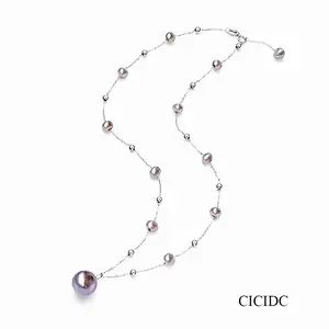 Natural Freshwater Edison ALL Star Necklace Purple Daily Wear oyster pearl