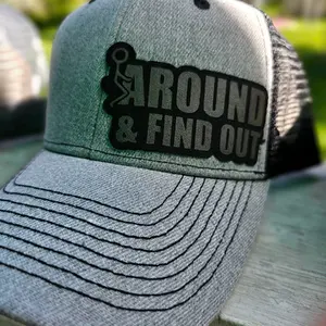 FAFO laser engraved leather patch hat
