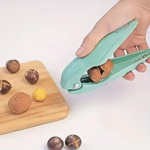 1pc Blue Serrated Nut Cracker Utensils (Multi-Functional) - Effortless for Chestnuts/Walnuts | Durable Plastic, Ergonomic | Portable for Kitchen/Camping - Electricity-Free