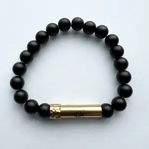 Black Onyx Beaded Prayer Bracelet with hidden compartment for prayer/intention/secret love note
