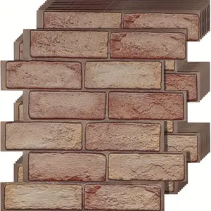 New 20/ 30/ 40 PCS 3D Wall Tiles Panels Peel and Stick 11.8" * 11.8" Faux Brick in Red Wallpaper for Walls 3D Wall Tiles Textured Self-Adhesive Wallpaper for Living Room, Fireplace, Bedroom Wall Deco