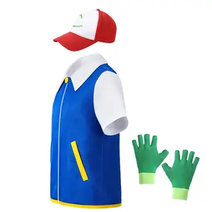 Kids And Adult Anime Cosplay Costume Halloween Unisex Men Costume Hoodie Jacket Gloves Hat Sets for Trainers