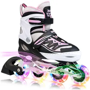 Cytia  Girls Adjustable Illuminating Inline Skates with Light up Wheels, Fun Flashing Beginner Roller Skates for