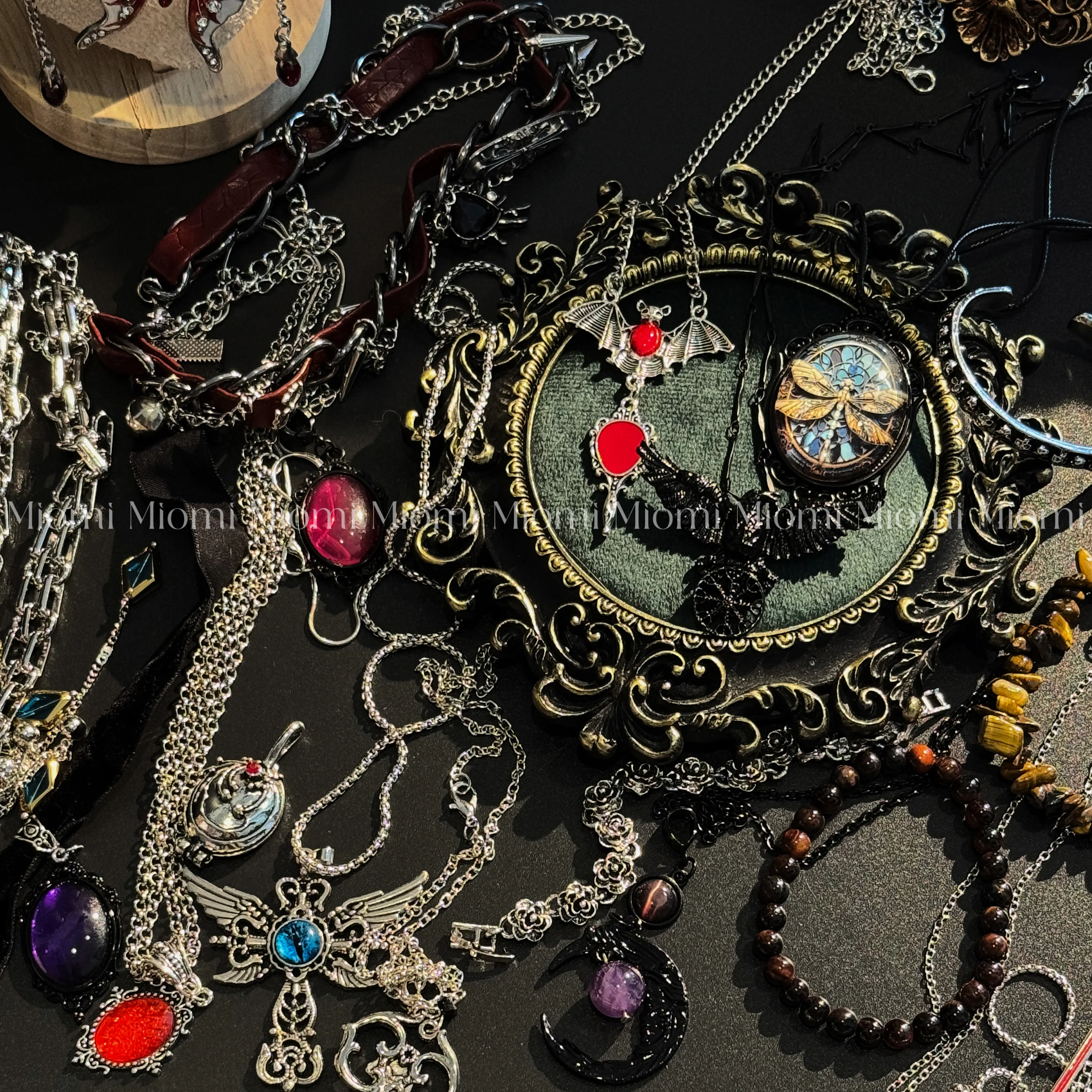 Miomi Gothic Witch Mystery Jewelry Jar Set - Costume Ring ecklaces