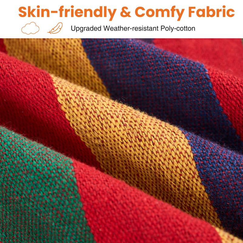 Double Hammock with Space Saving Stand, Heavy Duty Steel Frame, Portable for Outside & Indoor Use, 450lbs Capacity, Easy Assembly, Carrying Bag Included