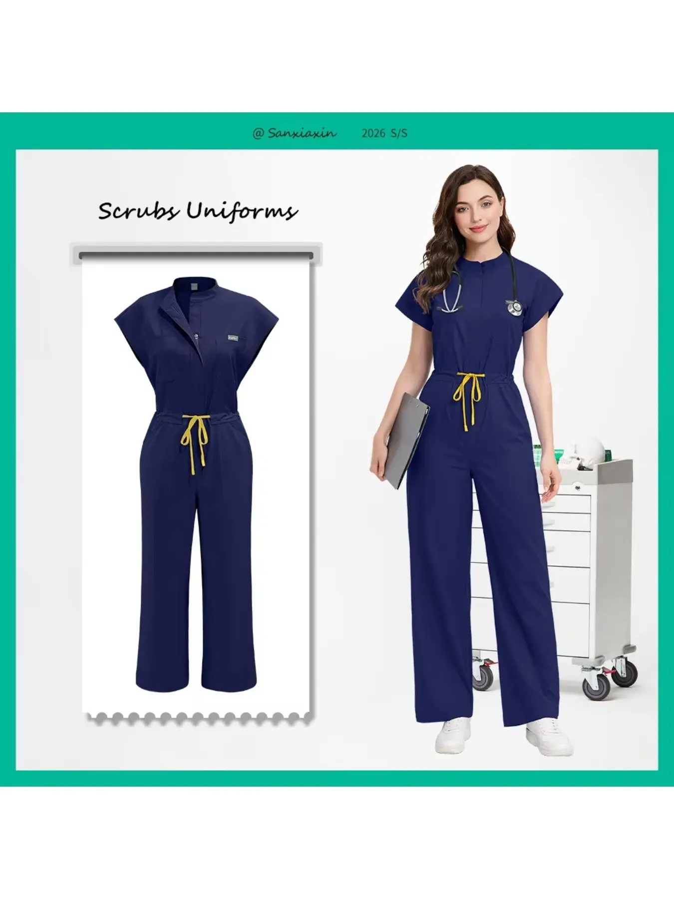 Quick-Dry Pet Clinic Doctor Work Clothes women Medical Style Uniforms Medical Uniforms Hospital Work Uniforms Casual Workwear Breathable Clinic Attire Lab Surgeon Scrub Jumpsuits Womenswear