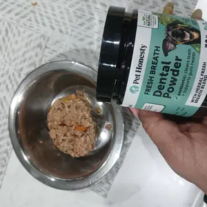 Pet Honesty Dental Powder, Breath Freshener and Teeth Cleaning Dental Care for Dogs, Plaque Tartar Remover with Natural, Clinically Studied Postbiotic - 30 Scoops