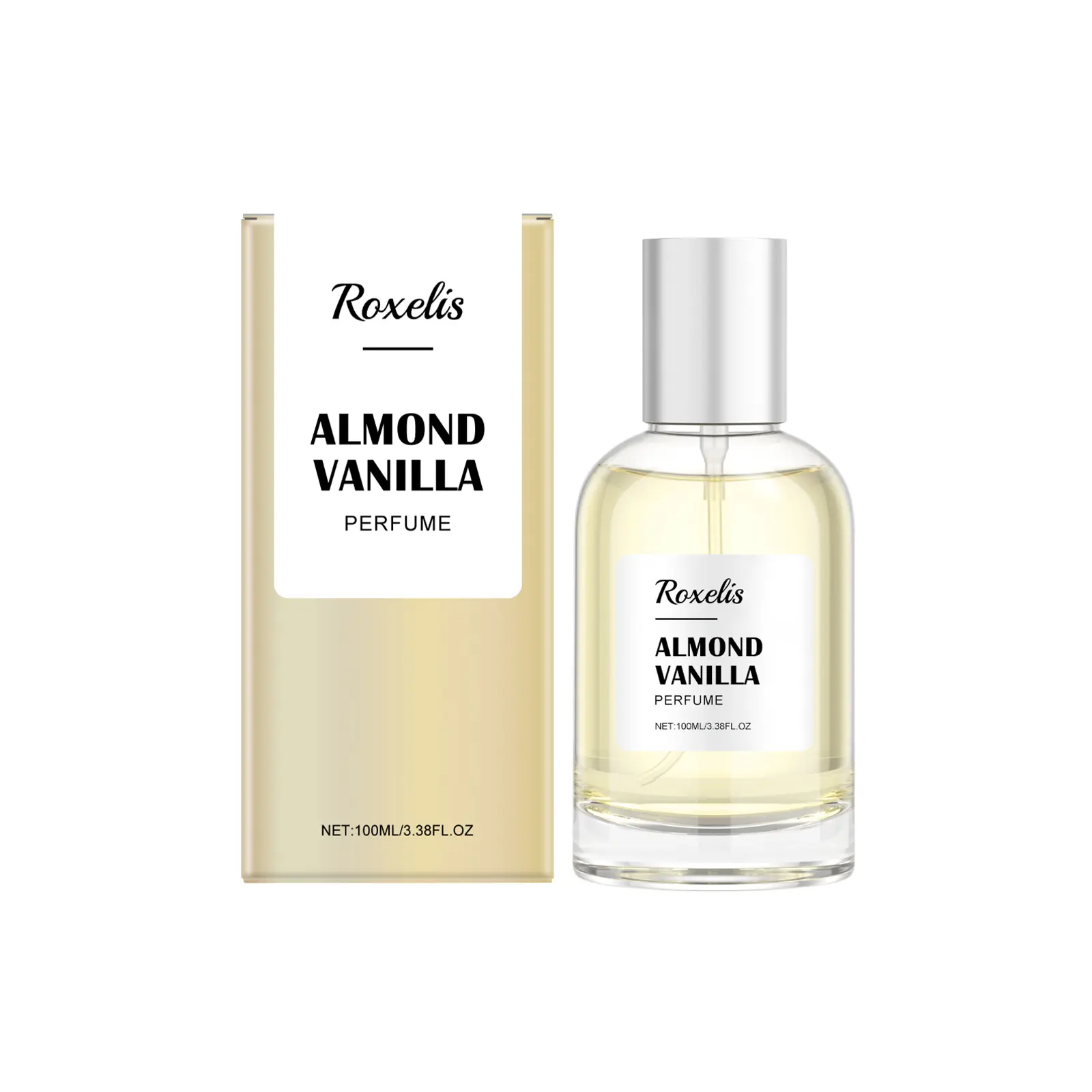 Roxelis Vanilla Charm Perfume Almond Vanilla Light Elegant Fragrance Sweet Fresh Fragrance Lasting Elegant Charm Perfume