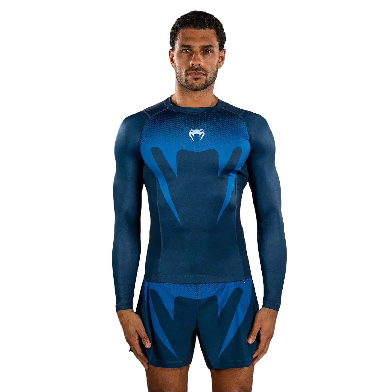 Venum No Gi Rashguards - Indigo, Body-Fit Men's Rashguards, Long Sleeve Tops for Sports & Outdoor Activities
