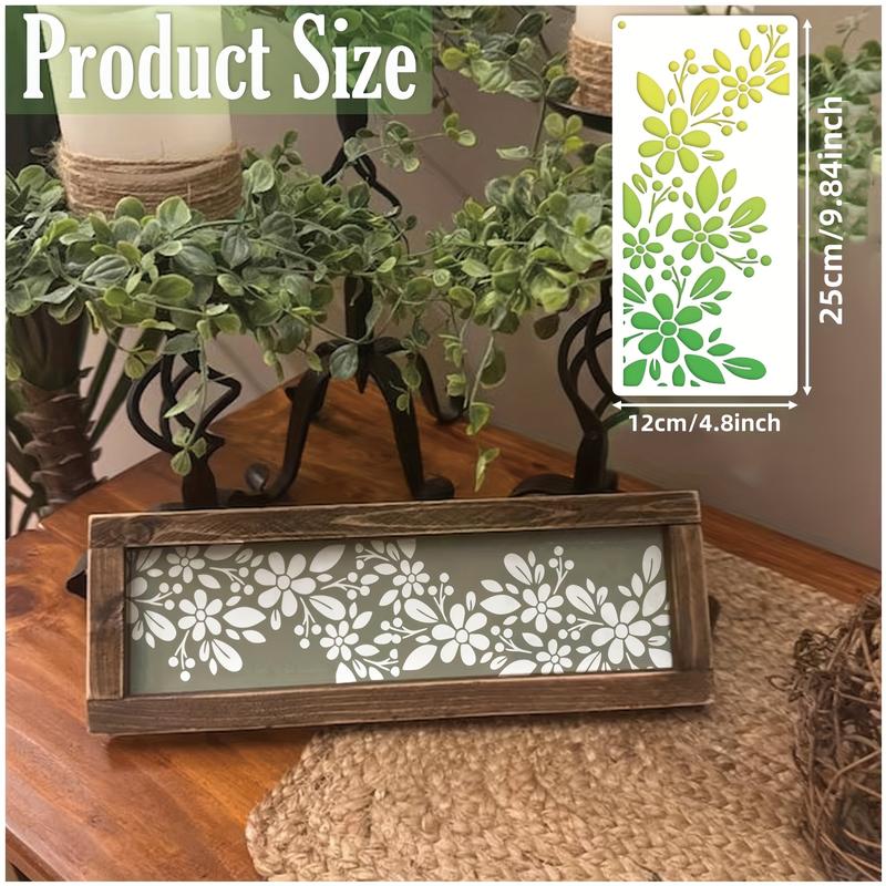 8-Pack Reusable Stencils for Crafts – Branches, Musical Notes & Floral Texture Templates for Painting on Wood, Paper, Furniture & More