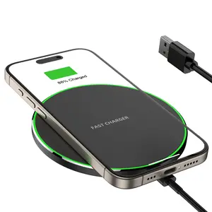 Portable 15W Aluminum Wireless Charger & Magnetic Power Bank, 4 Charging Modes, LED Power Indicator, Qi-Certified Wireless Charging, Compatible with All Qi-Enabled Phones & Devices, Ideal for Home, Office, Travel