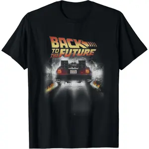 100% Cotton Back to The Future Vintage Delorean Peel Out Graphic T-Shirt T-Shirt