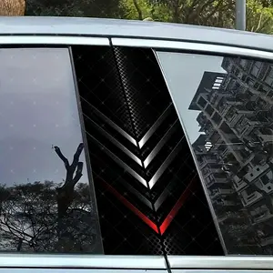 2pc Dynamic Graphic Creative Vinyl Sticker Universal Car Sticker Car B-Pillar Protection Decal Easy Peel & Stick Sunproof Waterproof Scratch-Resistant for All Cars Car Decals