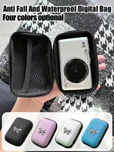 Bow Pattern Portable Mini Storage Bag, Fall-Proof Eva Hard-Shell Camera Cover, Shockproof Storage Box, Portable Mini Storage Bag, Compact Travel Electronics Organizer, For Digital, USB. Headphones, Cards, Ccd Cameras, Birthday, Valentine'S Day Gifts