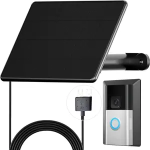 6W Ring Solar Charger for Video Doorbell 3 4 Adjustable Solar Panel Mount for Ring Doorbell Plus Pro 2023 Weatherproof Continuous Power Supply Home